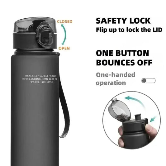 BPA Free Leak Proof Sports Water Bottle High Quality Tour Hiking Portable My Favorite Drink Bottles 560ML by White Beach