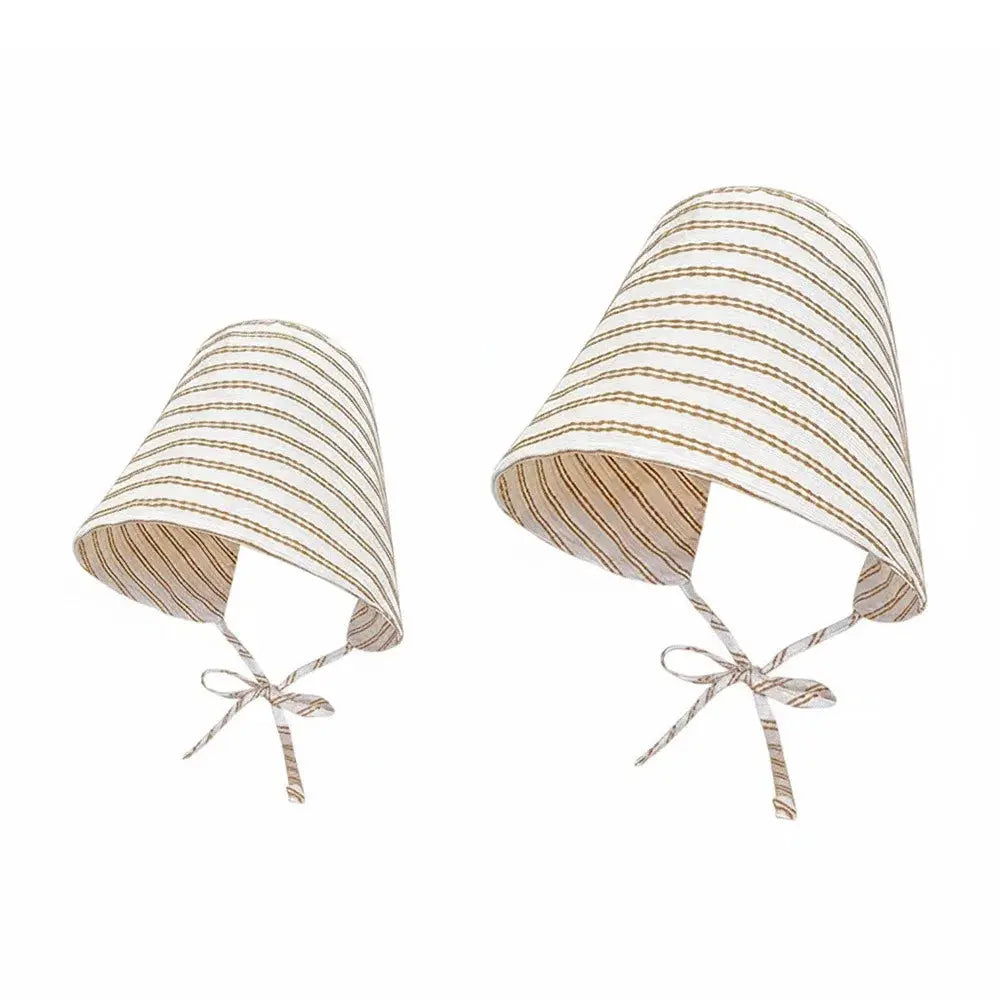 Cartoon Striped Fisherman Hat UV Resistant Sun Shading Bucket Hat Foldable Large Brim Sun Caps Women by White Beach