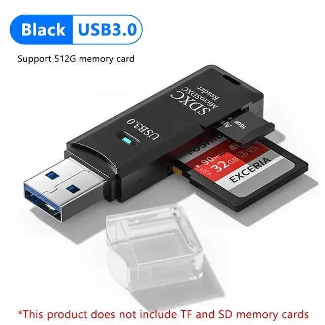 2 IN 1 Card Reader USB 3.0 Micro SD TF Card Memory Reader High Speed Multi-card Writer Adapter Flash Drive Laptop Accessories by AliShop