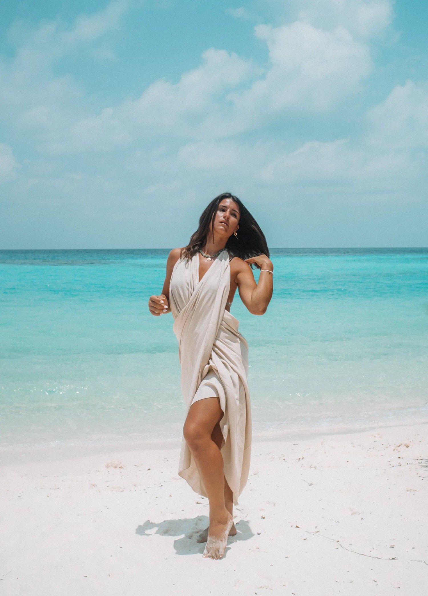 Ramie, Ivory Beach Sheet - Swim Cover or Sarong Beach Cover-Up by White Beach