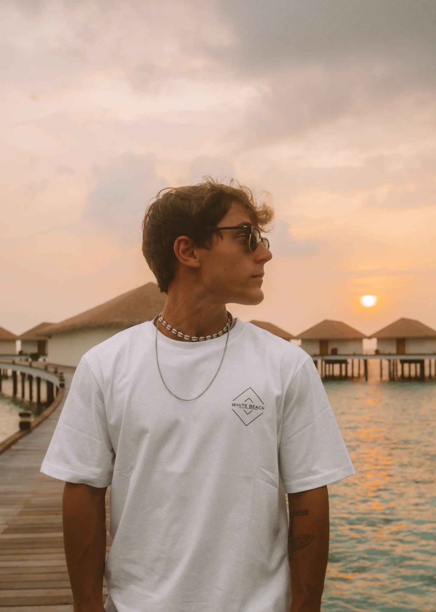 Men's Premium Short Sleeve T-shirt - Cotton Crew Neck Casual Tee by White Beach
