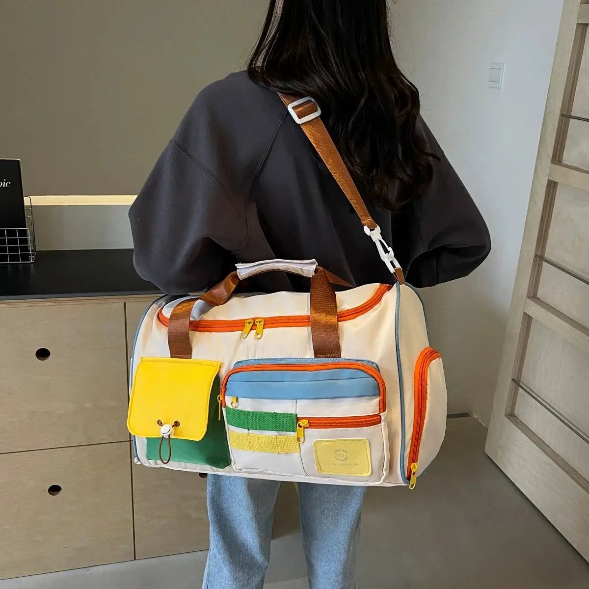 Travel Bag, Duffel Bag , Yoga Swimming Training Backpack, Satchel Shoulder Crossbody Tote Bag, Suitable for Men and and Women by White Beach