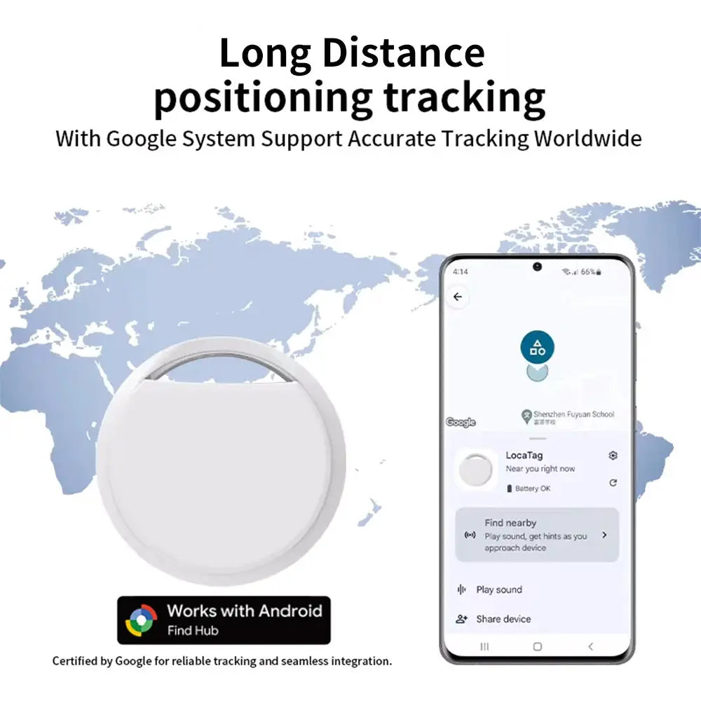 Navigation Tracker For Android Phones Work With Google Find Hub App Remote Locating Key Finder for Xiaomi Samsung Pixel GMS by White Beach