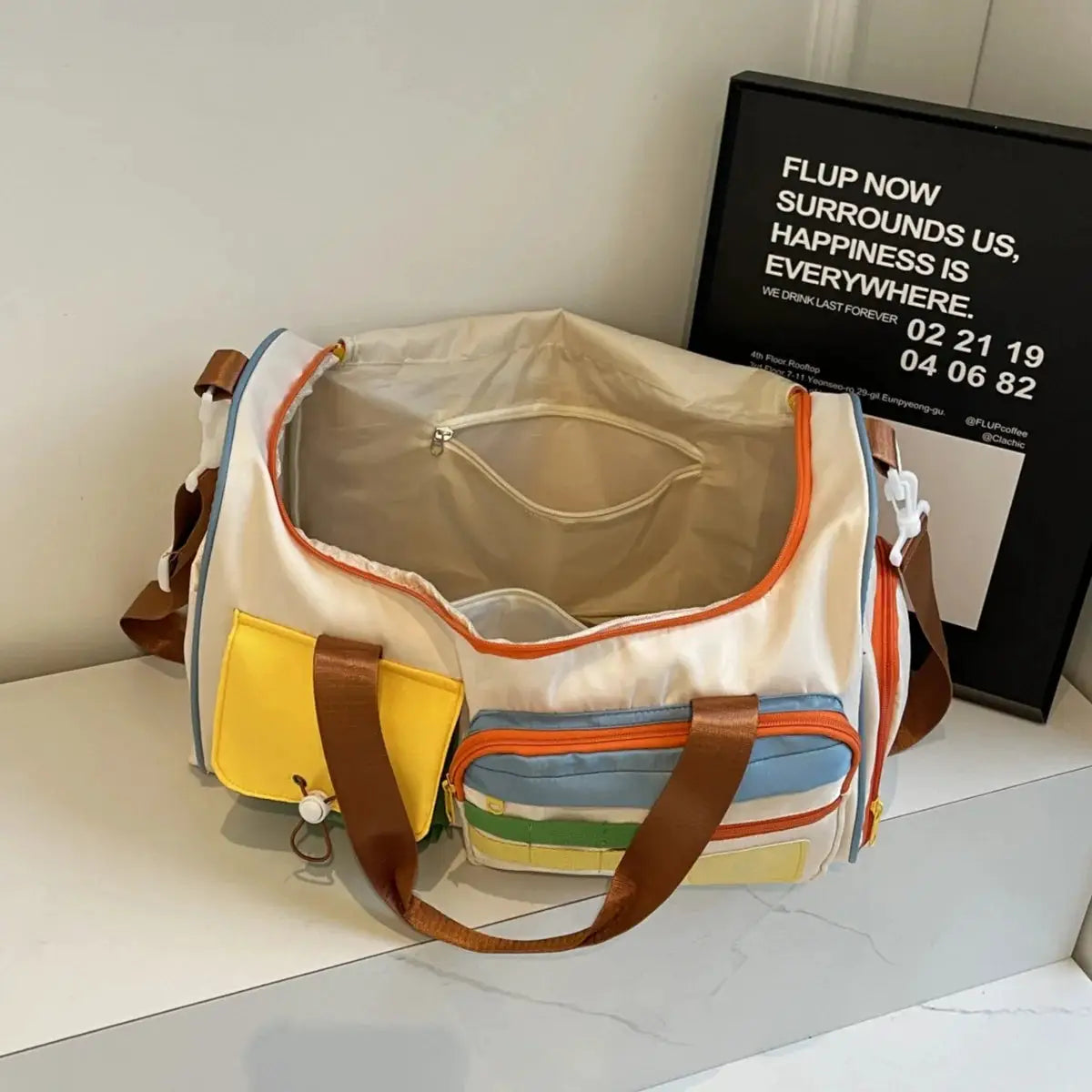 Travel Bag, Duffel Bag , Yoga Swimming Training Backpack, Satchel Shoulder Crossbody Tote Bag, Suitable for Men and and Women by White Beach