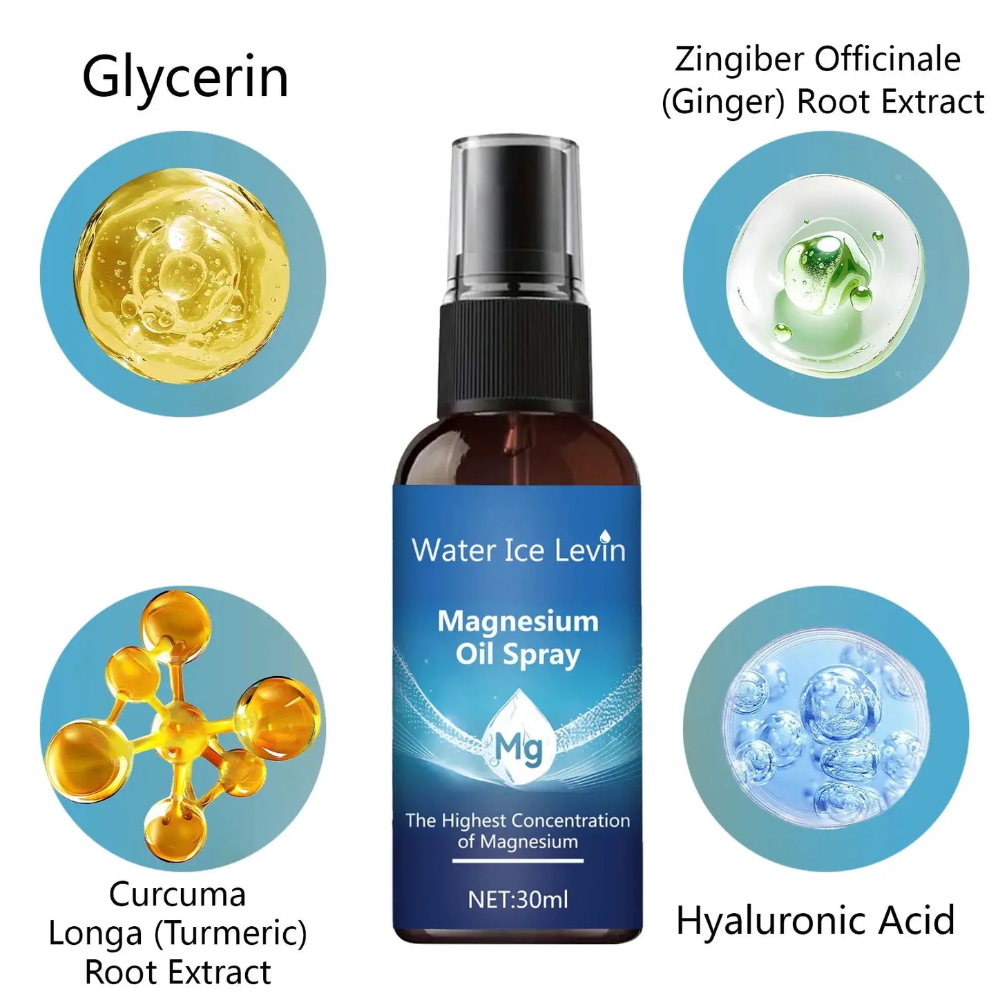 Magnesium Oil Spray face and body skin care essential oil moisturizing massage essential oil by White Beach