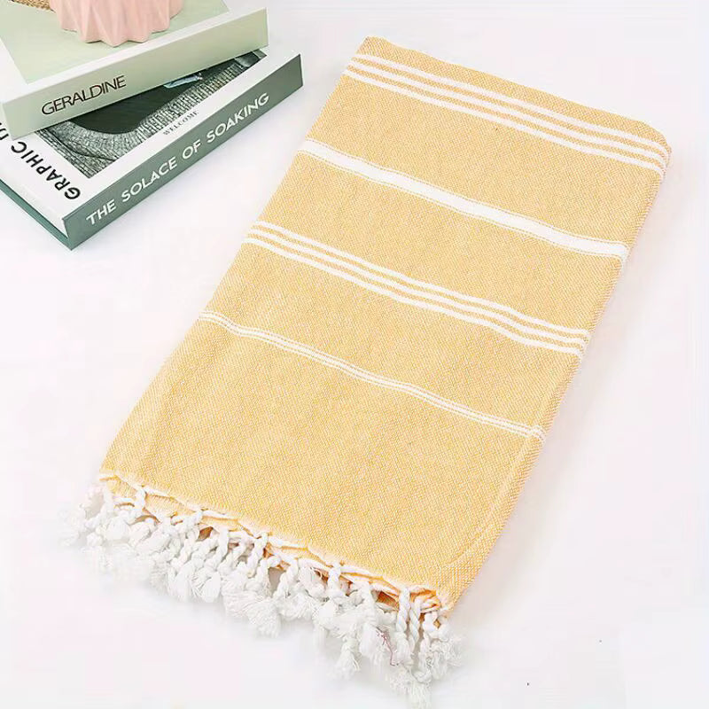 Thin 100X180cm Turkish Beach Towel Oversized Sand Free Tassel Quick Dry Swim Extra Large Light Travel for Adults Gifts Accessories by AliShop