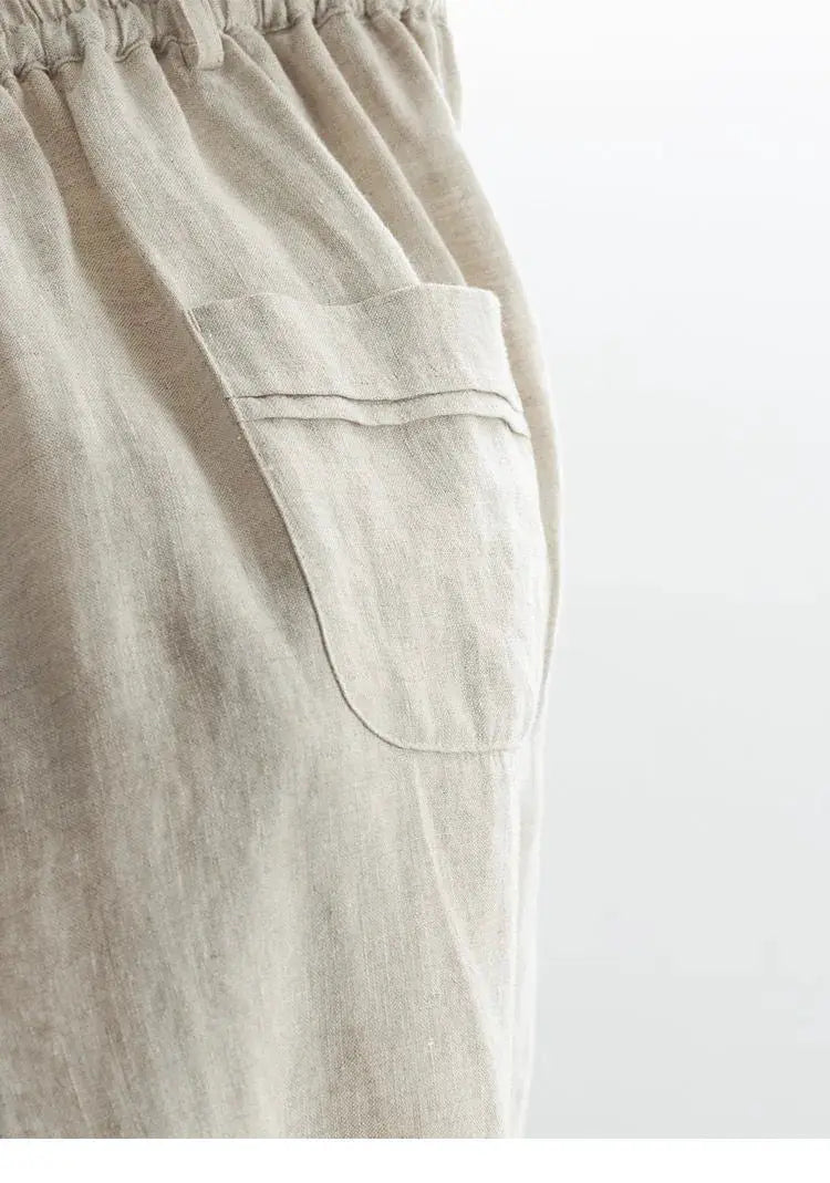 21 Count Ramie Elastic Waist Plus Size Casual Pants Loose Linen Women's Trousers 2026 Spring/Summer Women's Fashion by AliShop
