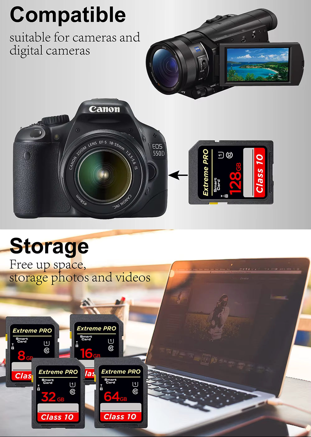 High speed Class 10 SD Card 8GB 16GB 32GB 64GB 128GB 256GB carte sd Memory Card SDA1HC SDA1XC Flash usb stick sdcards For Camera by AliShop