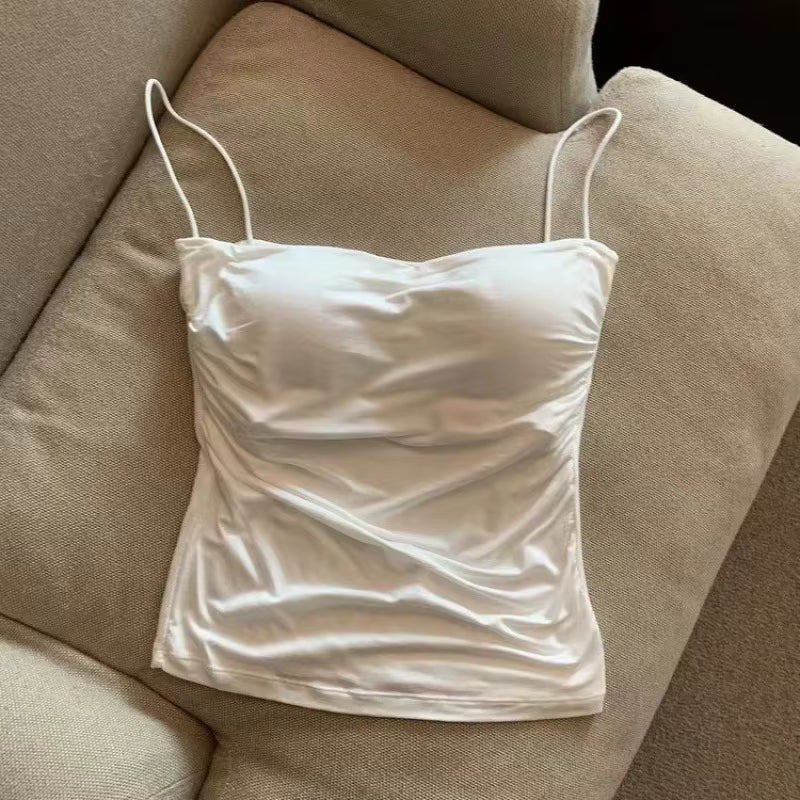 Women's Bra Stretch Women's Beach Everyday Casual Tank Top New Women's Halter Top Summer Korean Style Trend Fashion Built-In by AliShop