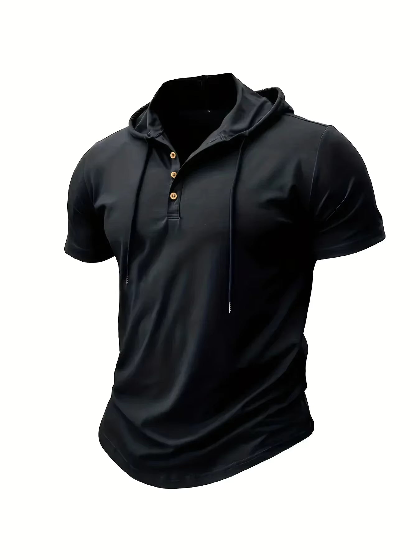 Men's T Shirt Summer Slim Fitness Hooded Short-Sleeved Tees Male Lightweight Hoodie Fitness Breathable Sports Tops by AliShop