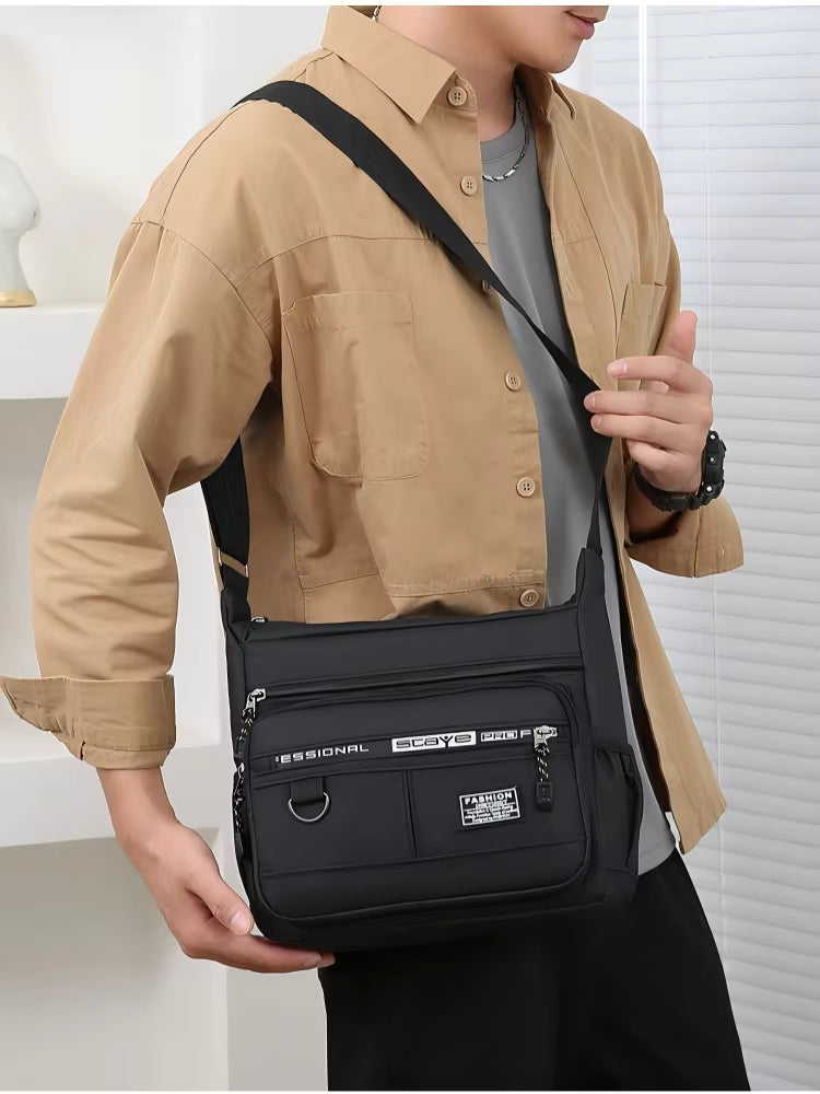 Design Oxford Shoulder Bag Large Capacity Men's Casual Multi-layer Pocket Fashion Single Shoulder Crossbody Luxury Messenger Bag by AliShop