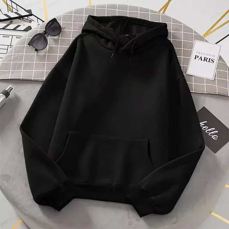 White Hoodies men women Autumn Long Sleeve Pullover Tops Casual Pocket Hoodies Unisex Outer Loose Sport Wear by AliShop