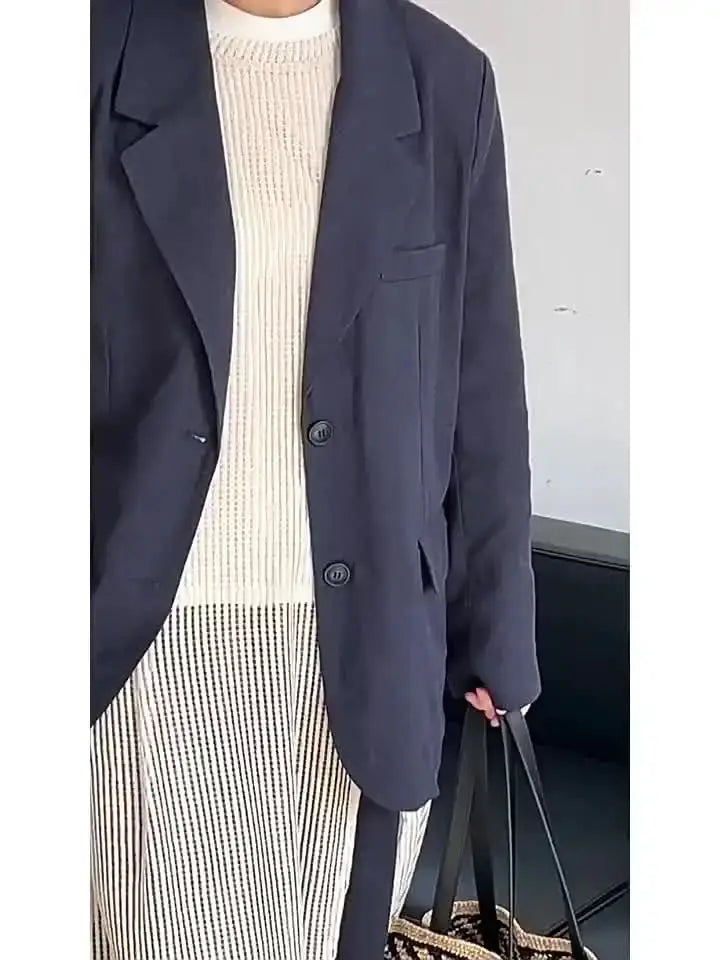 Linen Blazer For Women 2025 Spring Cotton-linen Suit + Pants Set Sold Separately by AliShop