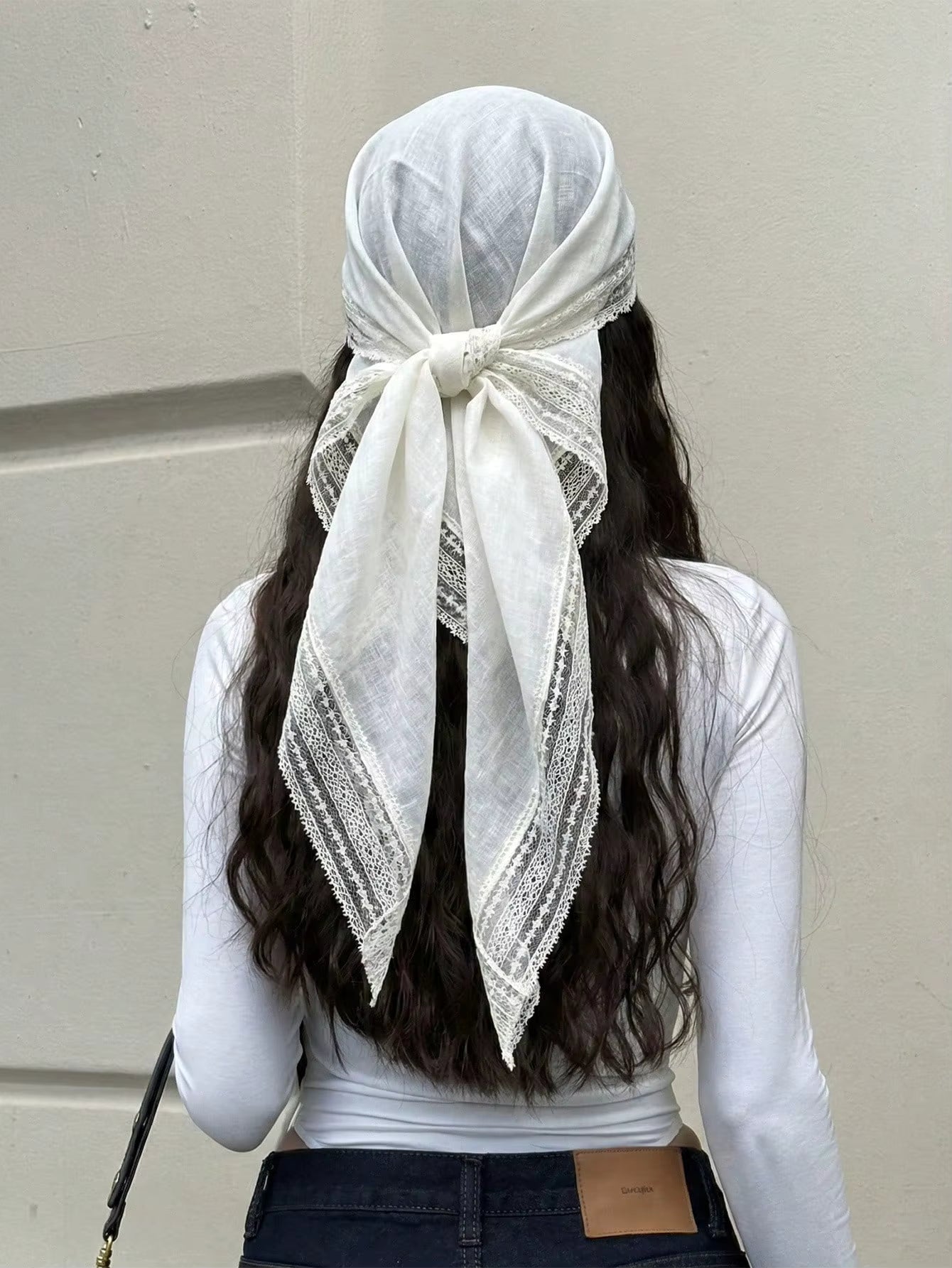 Bohemian Solid Lace Trim Scarf for Women Square Cotton Hijabs Soft Sun-Protection Shawl Summer Beach Sarong Headband 2026 by AliShop