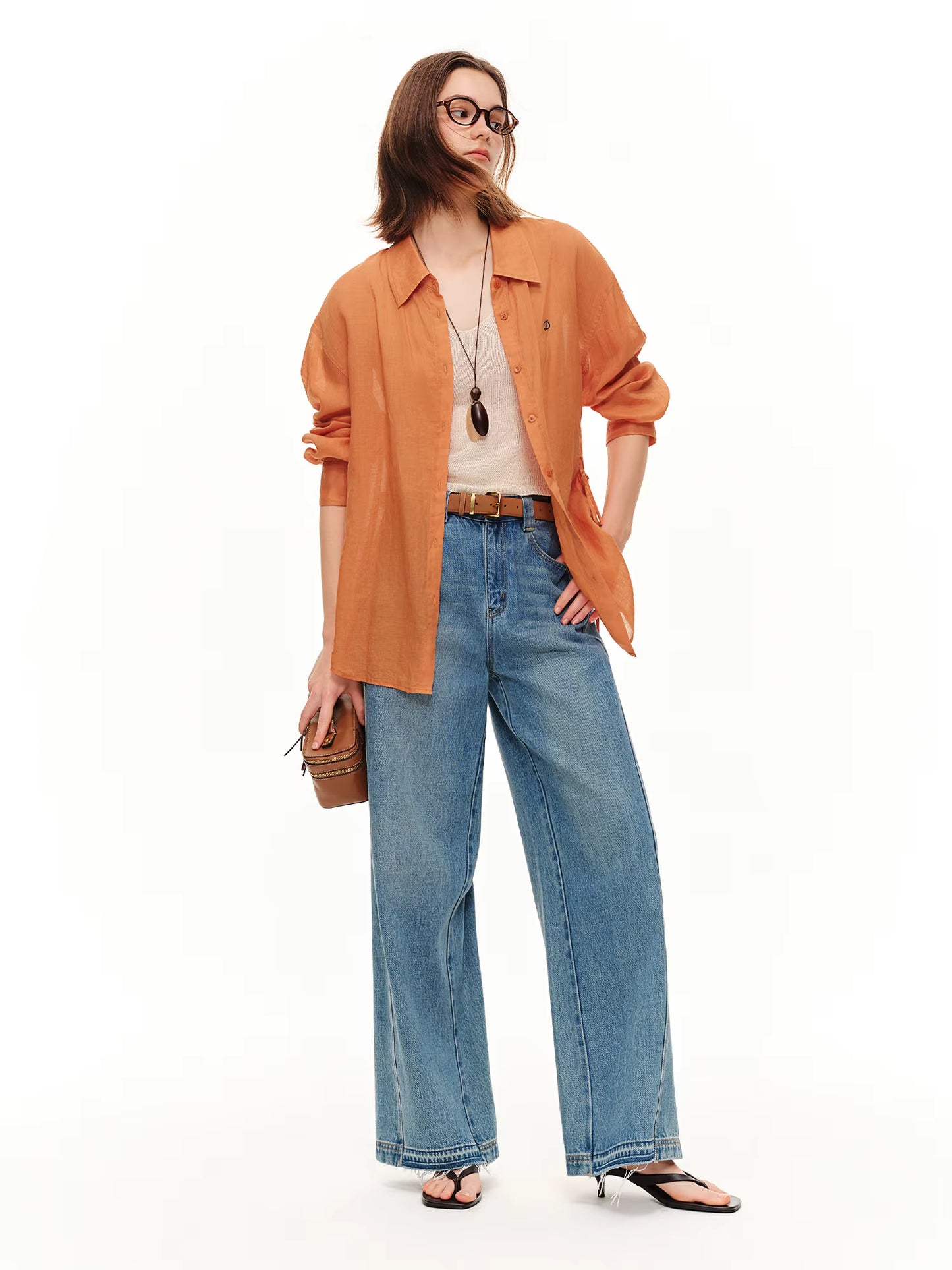 DUSHU 【Breathable Series】 Drop-Shoulder Multi-Color Linen Shirt New Summer Arrival Ramie Top Long Sleeve Leisure Sun-protection by AliShop