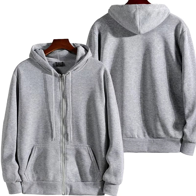 Zipper Hoodies Autumn Winter Men's New Long Sleeve Hooded Sweatshirt Fashion Casual Male Outfit Sportwear Loose Fit Clothes by AliShop