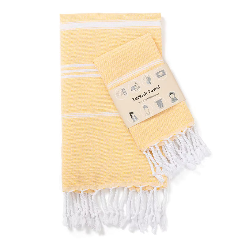 2-Pack 40x100CM Turkish Cotton for home Towel Soft Sauna Spa Bath Towel Hand and Face Towel Set Can used for kitchen sport gym by AliShop