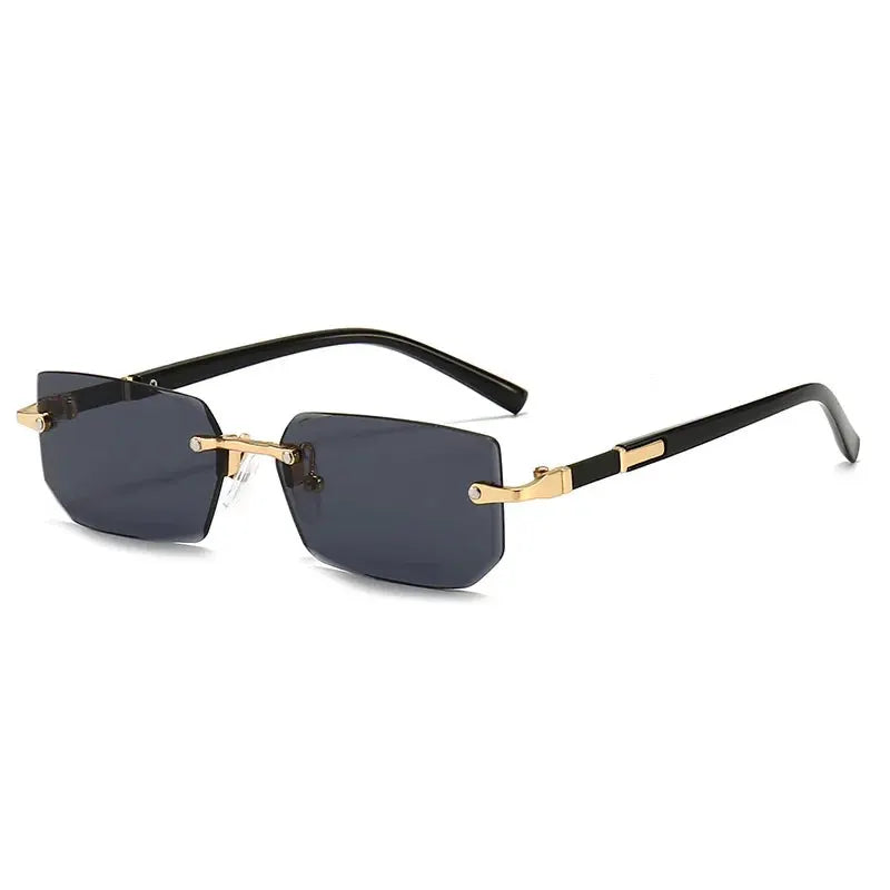 Rimless Rectangle Sunglasses, UV400 Protection Frameless Sun Glasses, Retro Eyewear for Women & Men by AliShop