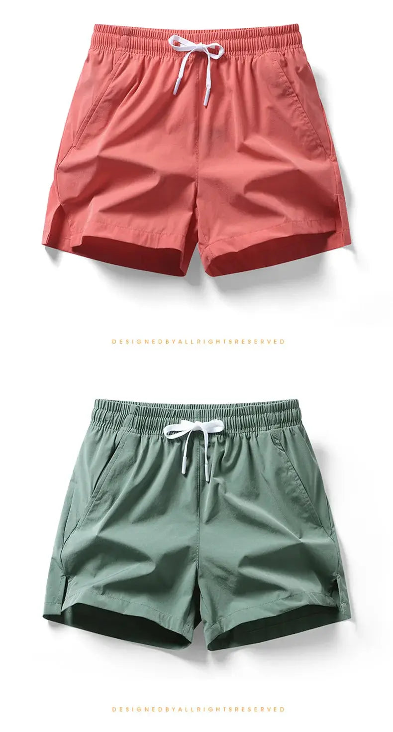 Men 2025 New Summer Beach New Models Solid Color Fashion Leisure Comfortable Elastic Waist Double Pockets Cool Sports Shorts by AliShop