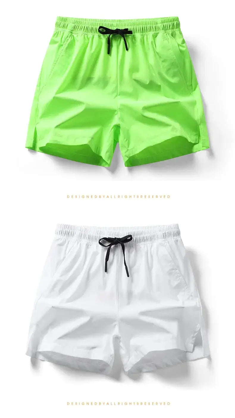 Men 2025 New Summer Beach New Models Solid Color Fashion Leisure Comfortable Elastic Waist Double Pockets Cool Sports Shorts by AliShop