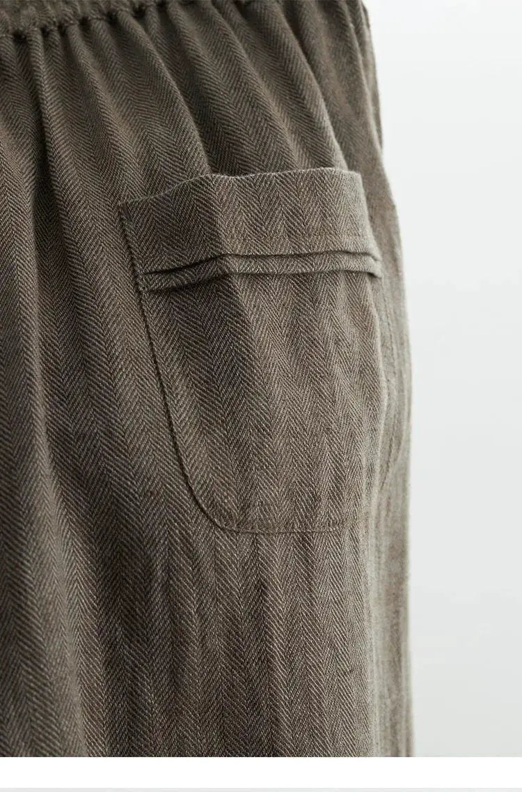 21 Count Ramie Elastic Waist Plus Size Casual Pants Loose Linen Women's Trousers 2026 Spring/Summer Women's Fashion by AliShop