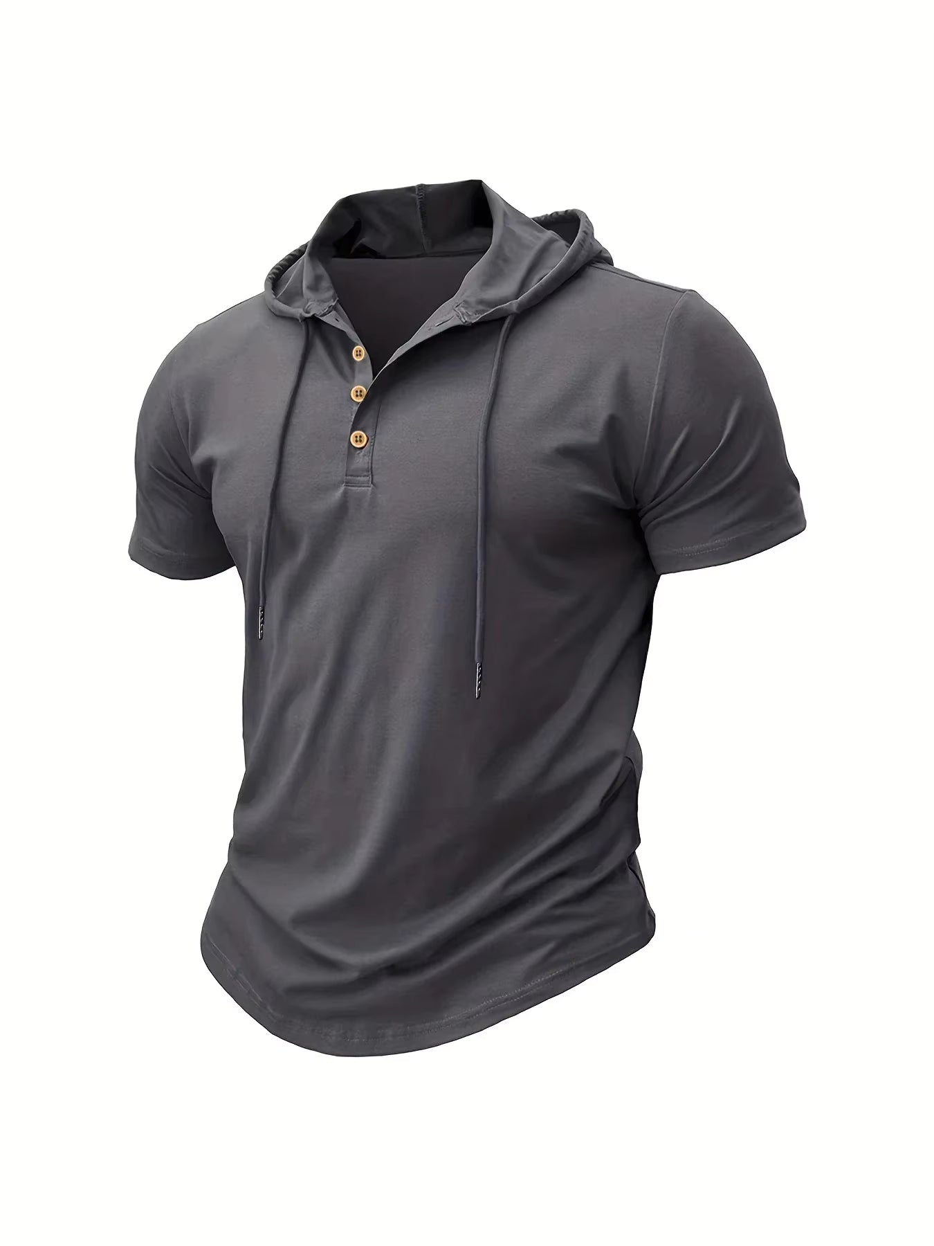 Men's T Shirt Summer Slim Fitness Hooded Short-Sleeved Tees Male Lightweight Hoodie Fitness Breathable Sports Tops by AliShop