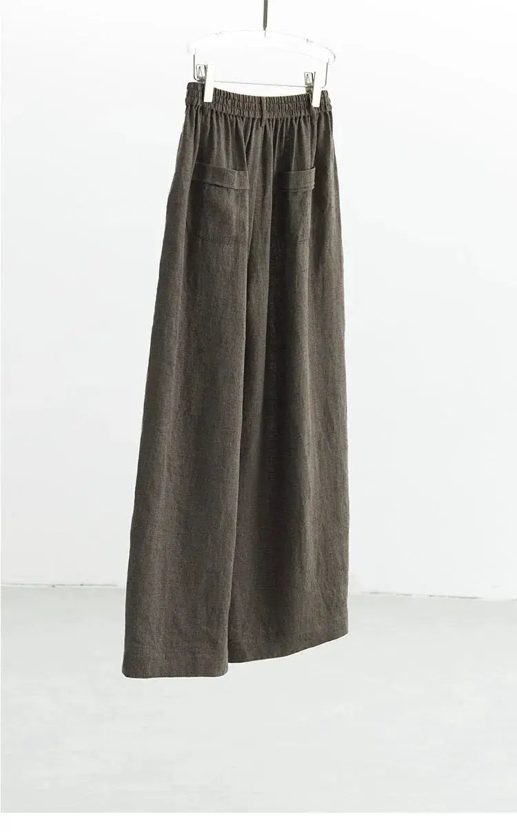 21 Count Ramie Elastic Waist Plus Size Casual Pants Loose Linen Women's Trousers 2026 Spring/Summer Women's Fashion by AliShop