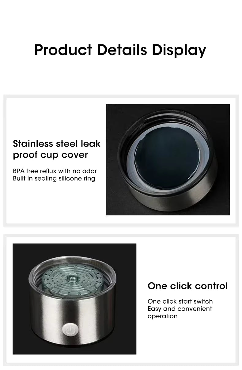 Hydrogen-Rich Water Cup Electric Hydrogen Rich Water Generator Bottle Titanium Quality Filter Portable Antioxidant Lonizer 420ml by AliShop