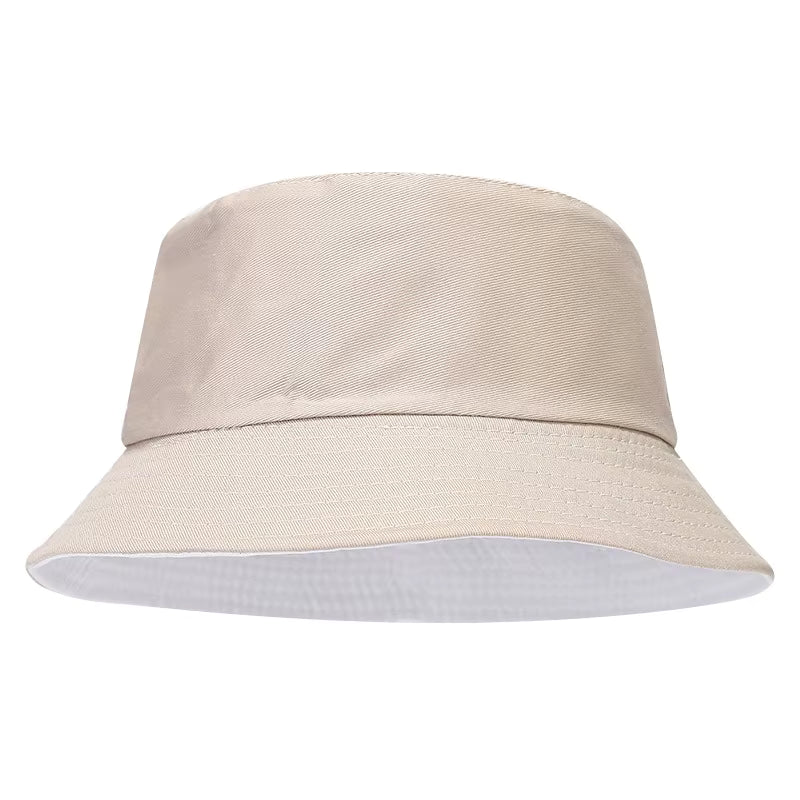 Spring Summer Unisex Solid Color Fisherman Cap Foldable Bucket Hat Outdoor Sunscreen Hat Caps Fashionable Double-sided Basin Hat by AliShop