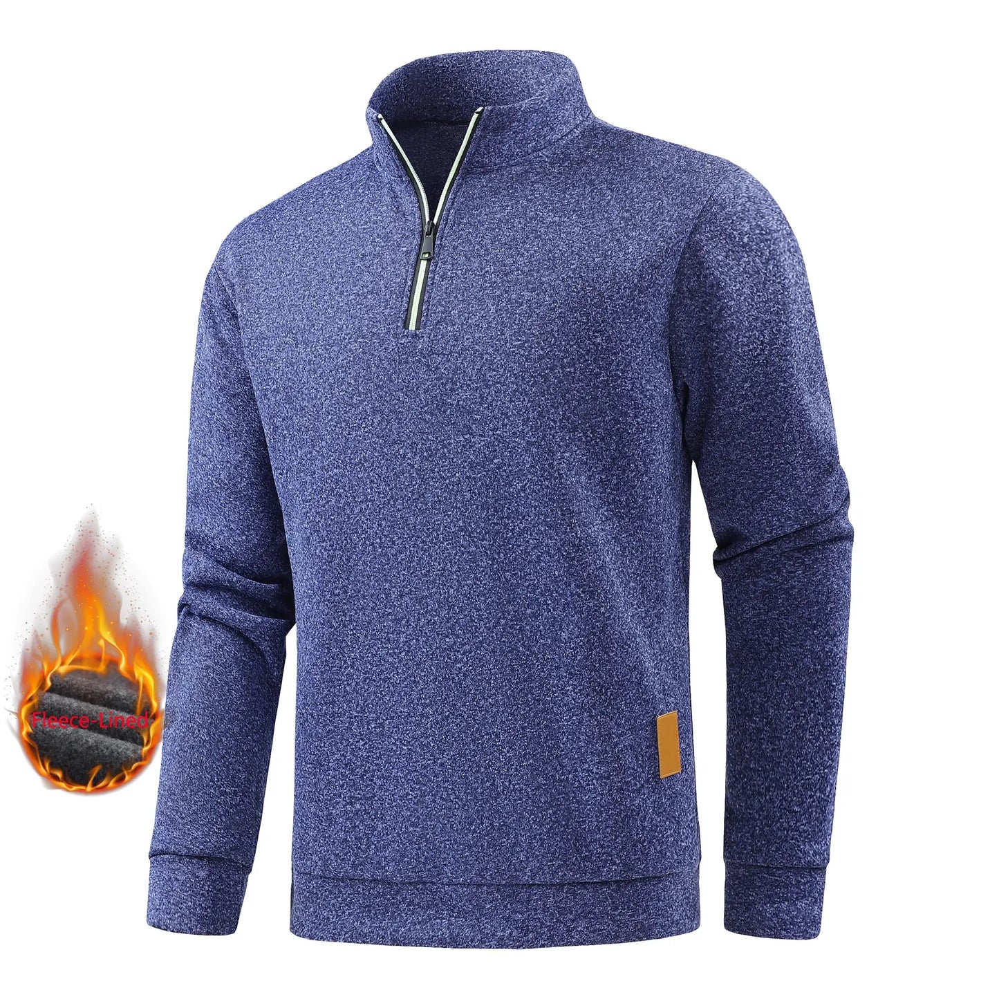 Autumn men's half-zip sweatshirts, long-sleeved solid color pullovers, turtlenecks, streetwear, winter warm jackets, sports coat by AliShop
