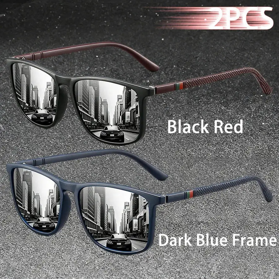 2PCS Classic Fashion Colorful stripes design Sunglasses Men Women Driving Fishing leisure Men Brand Designer Retro Sun Glasses by AliShop
