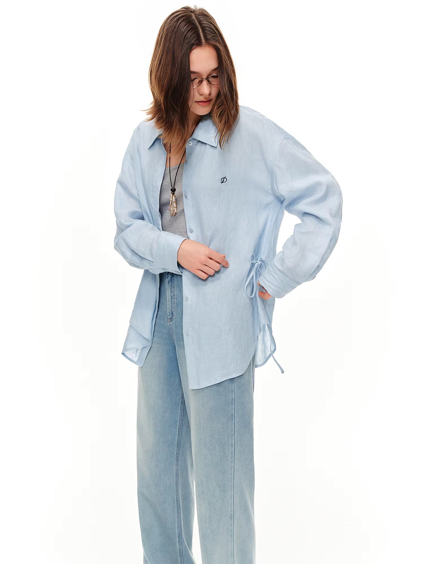 DUSHU 【Breathable Series】 Drop-Shoulder Multi-Color Linen Shirt New Summer Arrival Ramie Top Long Sleeve Leisure Sun-protection by AliShop