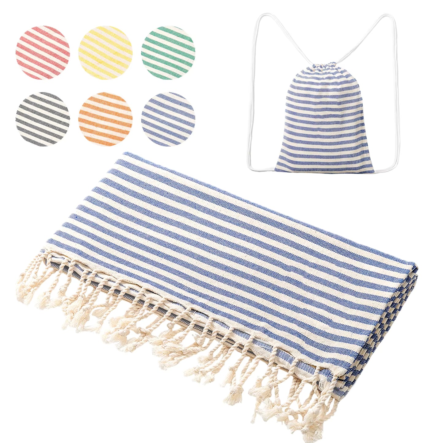 YEUZLI COTTON Hot Sale luxury Striped Tassel 100% cotton sauna spa bath towel For Home 100*180CM Travel Turkish Large beach towel by AliShop