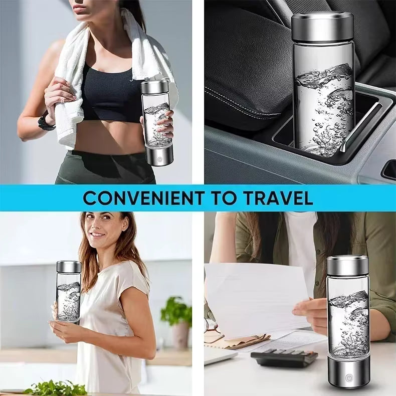 Hydrogen-Rich Water Cup Electric Hydrogen Rich Water Generator Bottle Titanium Quality Filter Portable Antioxidant Lonizer 420ml by AliShop