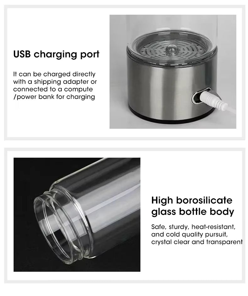 Hydrogen-Rich Water Cup Electric Hydrogen Rich Water Generator Bottle Titanium Quality Filter Portable Antioxidant Lonizer 420ml by AliShop