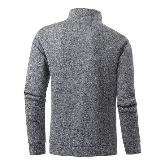 Autumn men's half-zip sweatshirts, long-sleeved solid color pullovers, turtlenecks, streetwear, winter warm jackets, sports coat by AliShop