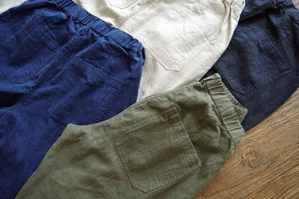 Sauce Zhan Men Pants Ramie Pants Men Summer Breathable Casual Pants Ankle-length Loose Fit Taper Leg by AliShop