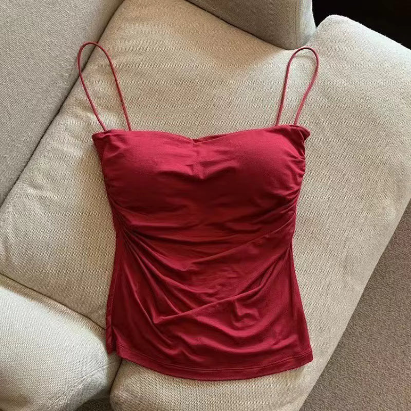 Women's Bra Stretch Women's Beach Everyday Casual Tank Top New Women's Halter Top Summer Korean Style Trend Fashion Built-In by AliShop
