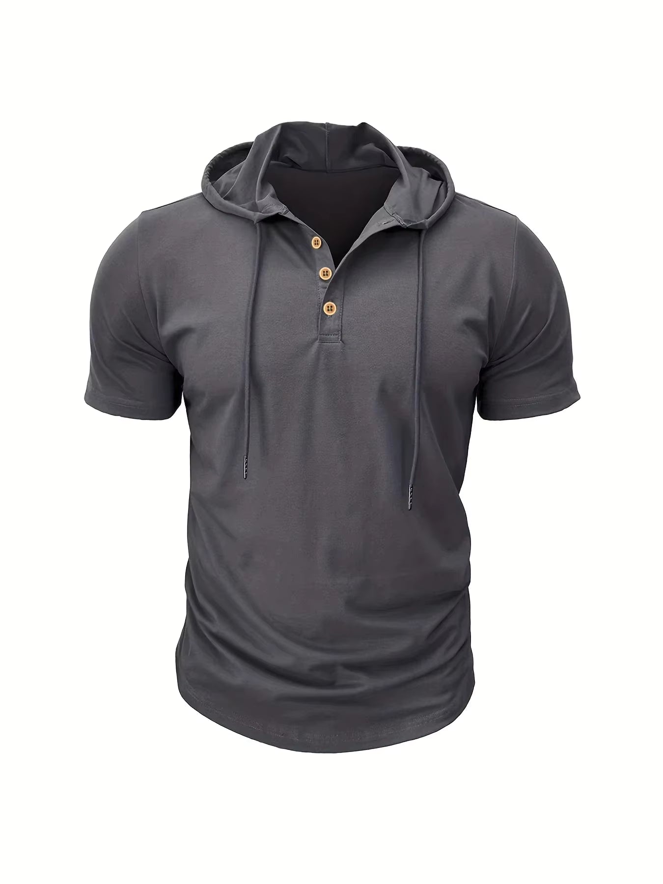 Men's T Shirt Summer Slim Fitness Hooded Short-Sleeved Tees Male Lightweight Hoodie Fitness Breathable Sports Tops by AliShop