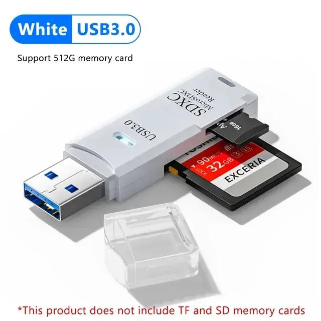 2 IN 1 Card Reader USB 3.0 Micro SD TF Card Memory Reader High Speed Multi-card Writer Adapter Flash Drive Laptop Accessories by AliShop