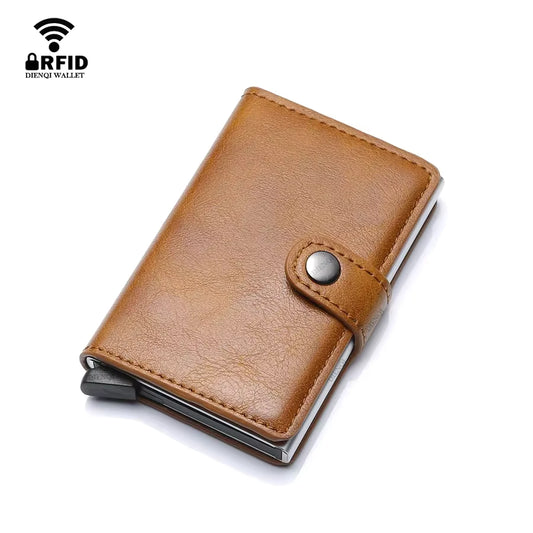 Rfid Visit Credit Card Holder Storage Luxury Small Smart Wallet Metal Business Cardholder Case Women Minimalist Walet for Men by AliShop