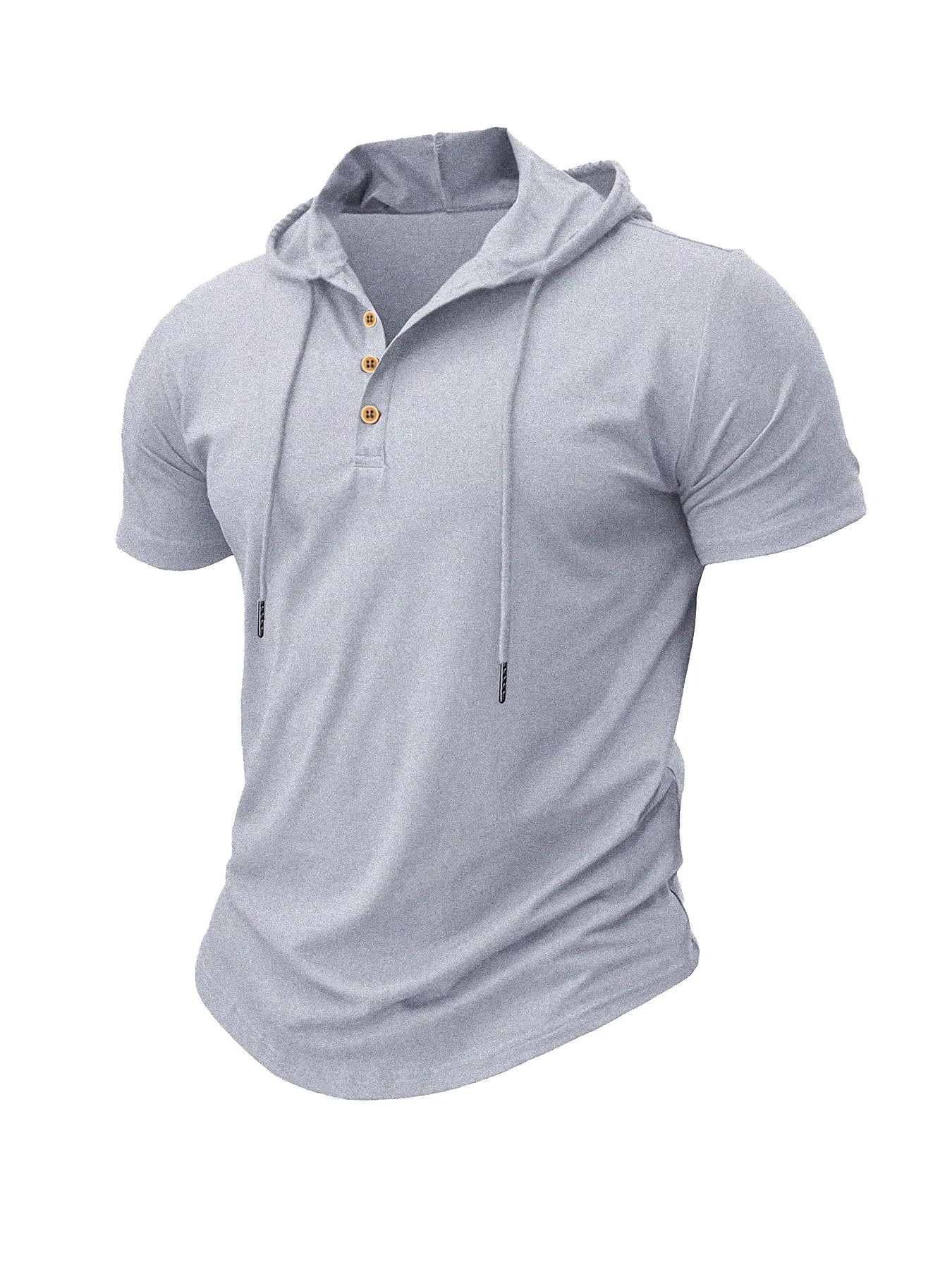 Men's T Shirt Summer Slim Fitness Hooded Short-Sleeved Tees Male Lightweight Hoodie Fitness Breathable Sports Tops by AliShop