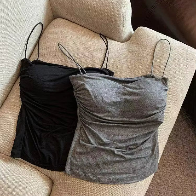Women's Bra Stretch Women's Beach Everyday Casual Tank Top New Women's Halter Top Summer Korean Style Trend Fashion Built-In by AliShop