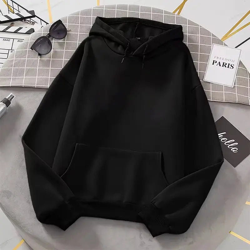 White Hoodies men women Autumn Long Sleeve Pullover Tops Casual Pocket Hoodies Unisex Outer Loose Sport Wear by AliShop