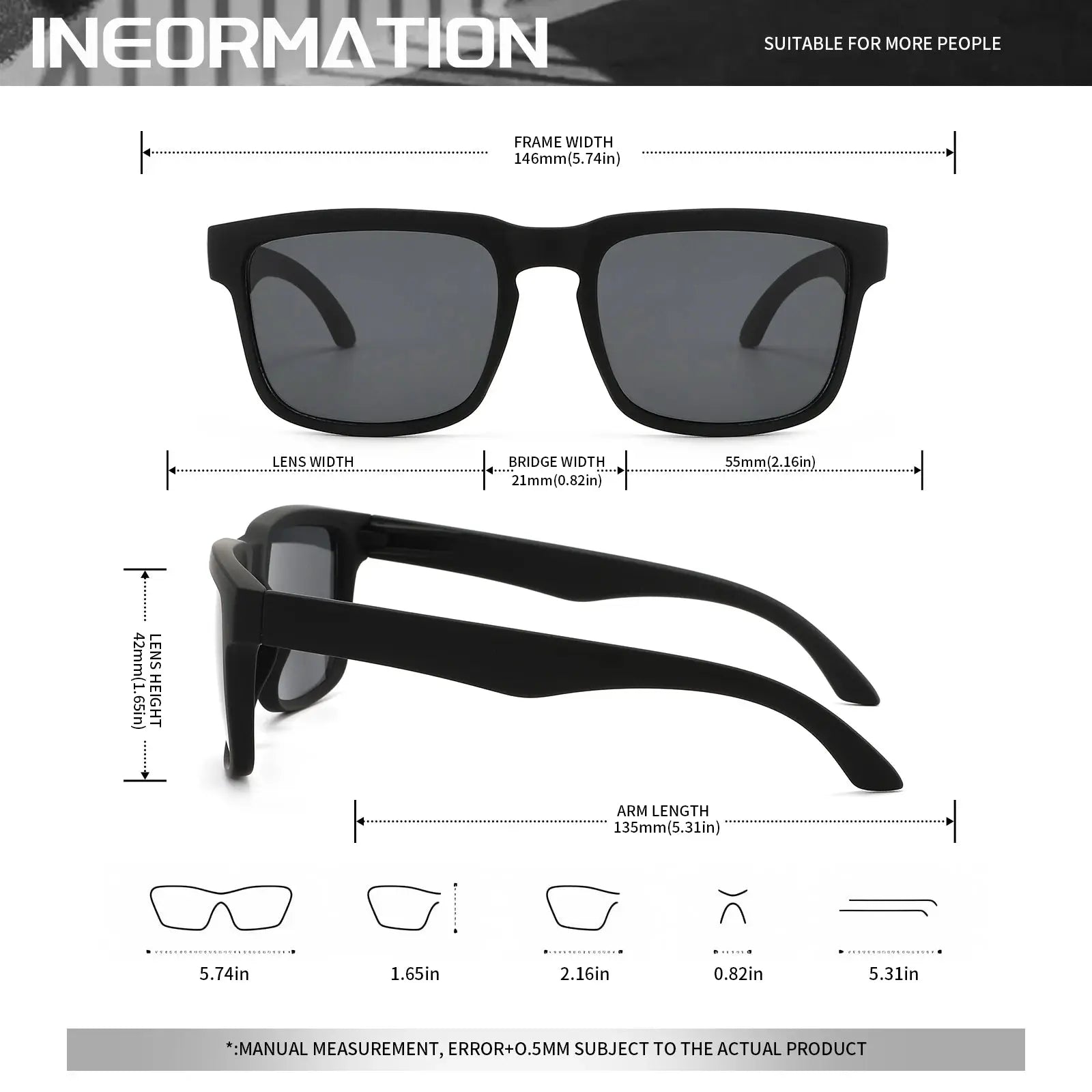 4PCS Square Sports Sunglasses with Designer Temple Pattern - UV400 for Men Women, Beach Vacation by AliShop