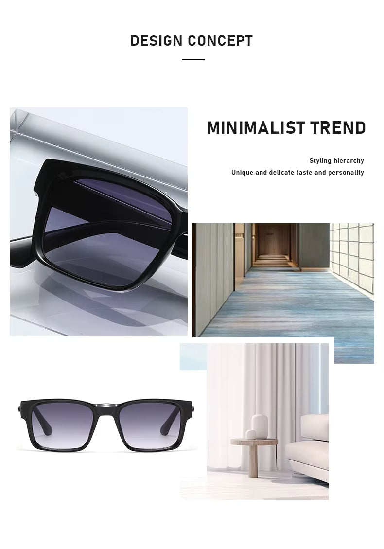 Light Luxury Square Sunglasses Minimalist Design Elegant Unisex Uv400 Protection Sun Glasses 9017 by AliShop