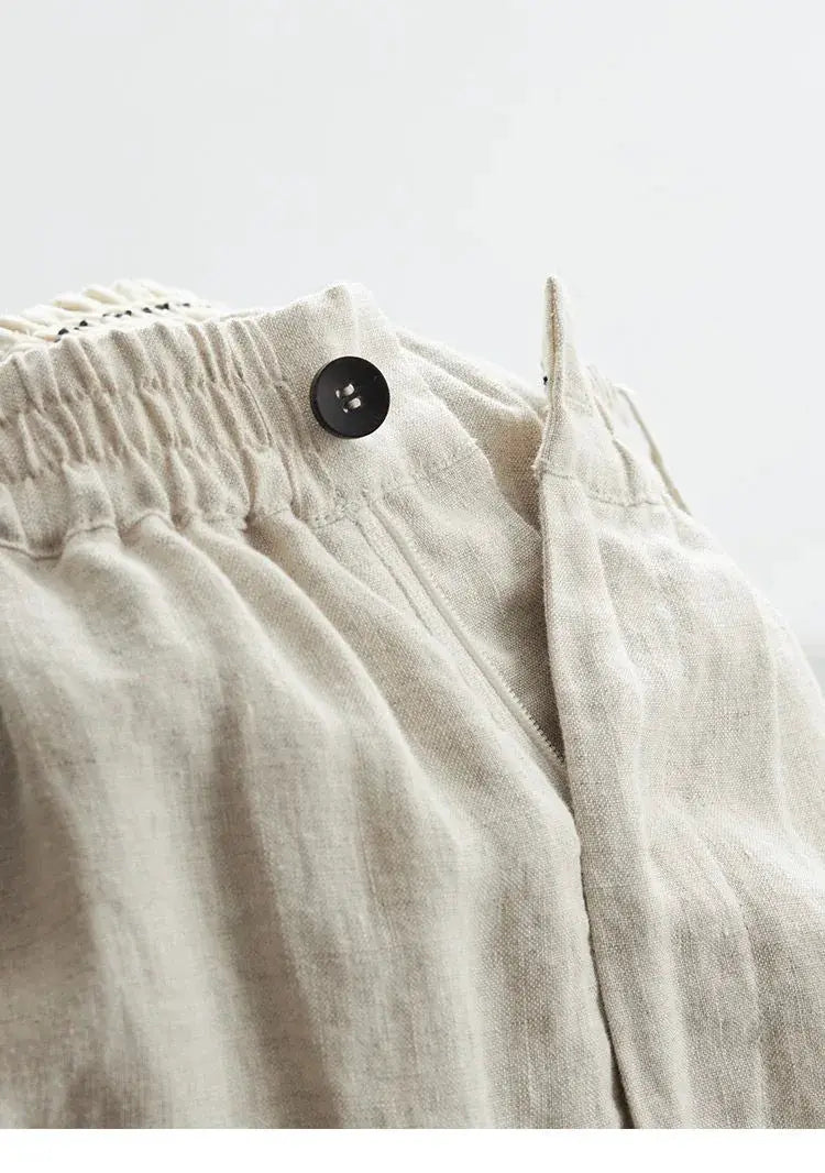 21 Count Ramie Elastic Waist Plus Size Casual Pants Loose Linen Women's Trousers 2026 Spring/Summer Women's Fashion by AliShop