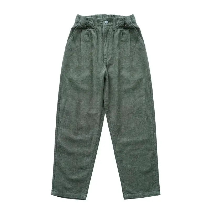 Sauce Zhan Men Pants Ramie Pants Men Summer Breathable Casual Pants Ankle-length Loose Fit Taper Leg by AliShop