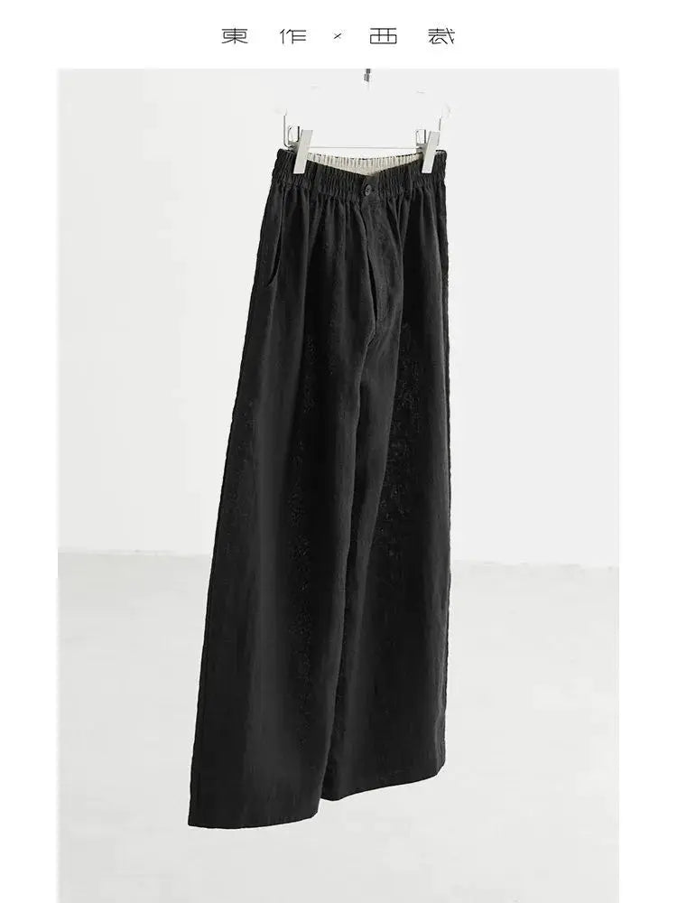 21 Count Ramie Elastic Waist Plus Size Casual Pants Loose Linen Women's Trousers 2026 Spring/Summer Women's Fashion by AliShop