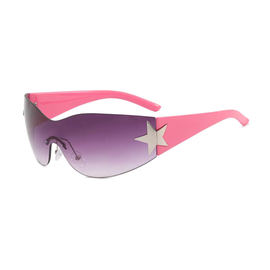 New Women's Rimless Star Decoration Integrated Y2K Hot Girl Style Hip Hop Fashion Sunglasses Beach Party Glasses Men by AliShop
